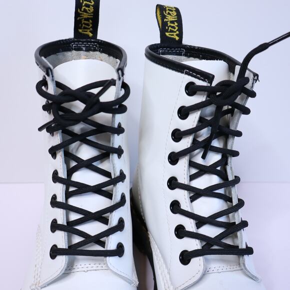 DR MARTENS 1460 Smooth Leather Lace Up Above Ankle Boots White Casual Women's 6 - Picture 2 of 14